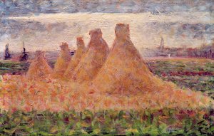 Stro stapels door Georges Seurat